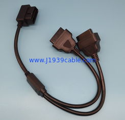 OBD2 OBDII J1962 Right Angle Male to Dual Female Round Splitter Y Cable