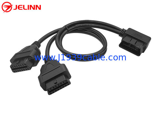 OBD2 OBDII 16 Pin Right Angle Male à conjuguer câble fendu rond femelle de Y