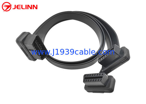 Mâle à angle droit 24V d'OBD2 OBDII J1962 à conjuguer câble plat femelle de Y