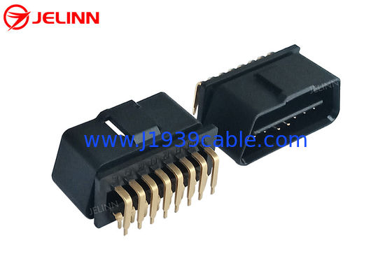 16 connecteur de prise masculine de Pin J1962 OBD2 OBDII avec les goupilles à angle droit de 90 degrés
