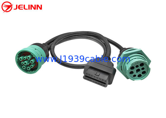 J1939 9 épingle 9 épingle connecteur fileté à OBD 2 OBDII 16 épingle 16 épingle splitter Y câble