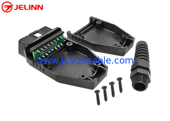 Clôture d'OBD2 OBDII avec le connecteur masculin de J1962 OBD2 et le tube de fil