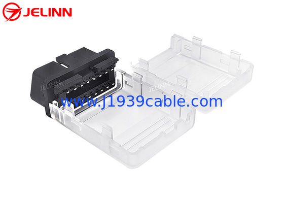 Emballage transparent en plastique OBD2 Emballage OBD 2 et connecteur mâle OBDII avec broches droites
